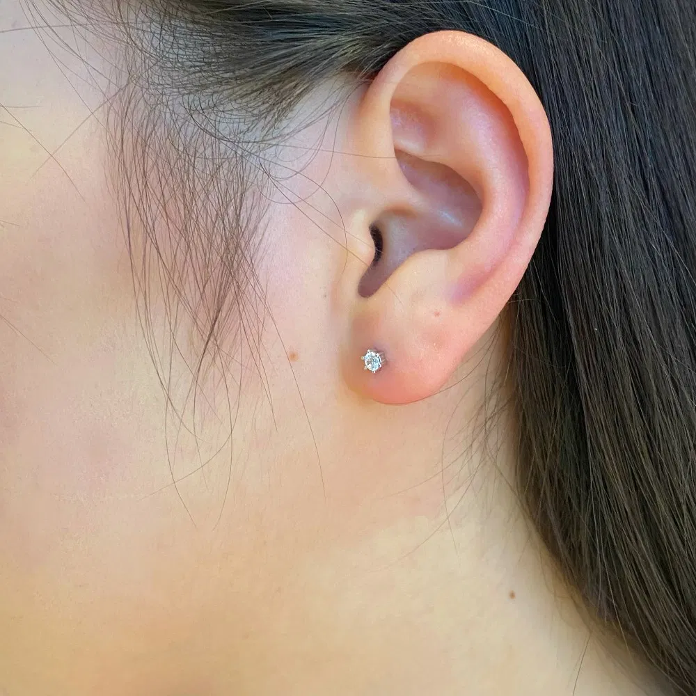 Fashion New CZ Earrings Jewelry Small Zircon Solid 18K Gold Zirconium Long Earrings