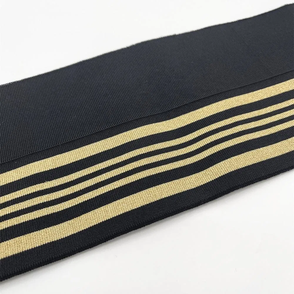 Polyester and Gold Line Knit Cuff Hem Rib Clothing Accessories