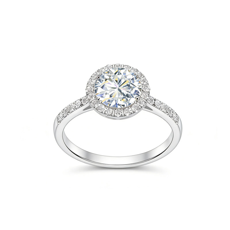 18K White Gold Ring Lab Created Diamond Jewelry Synthetic Diamond Engagement Ring