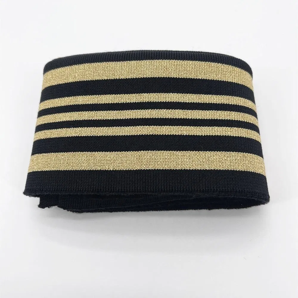Polyester and Gold Line Knit Cuff Hem Rib Clothing Accessories