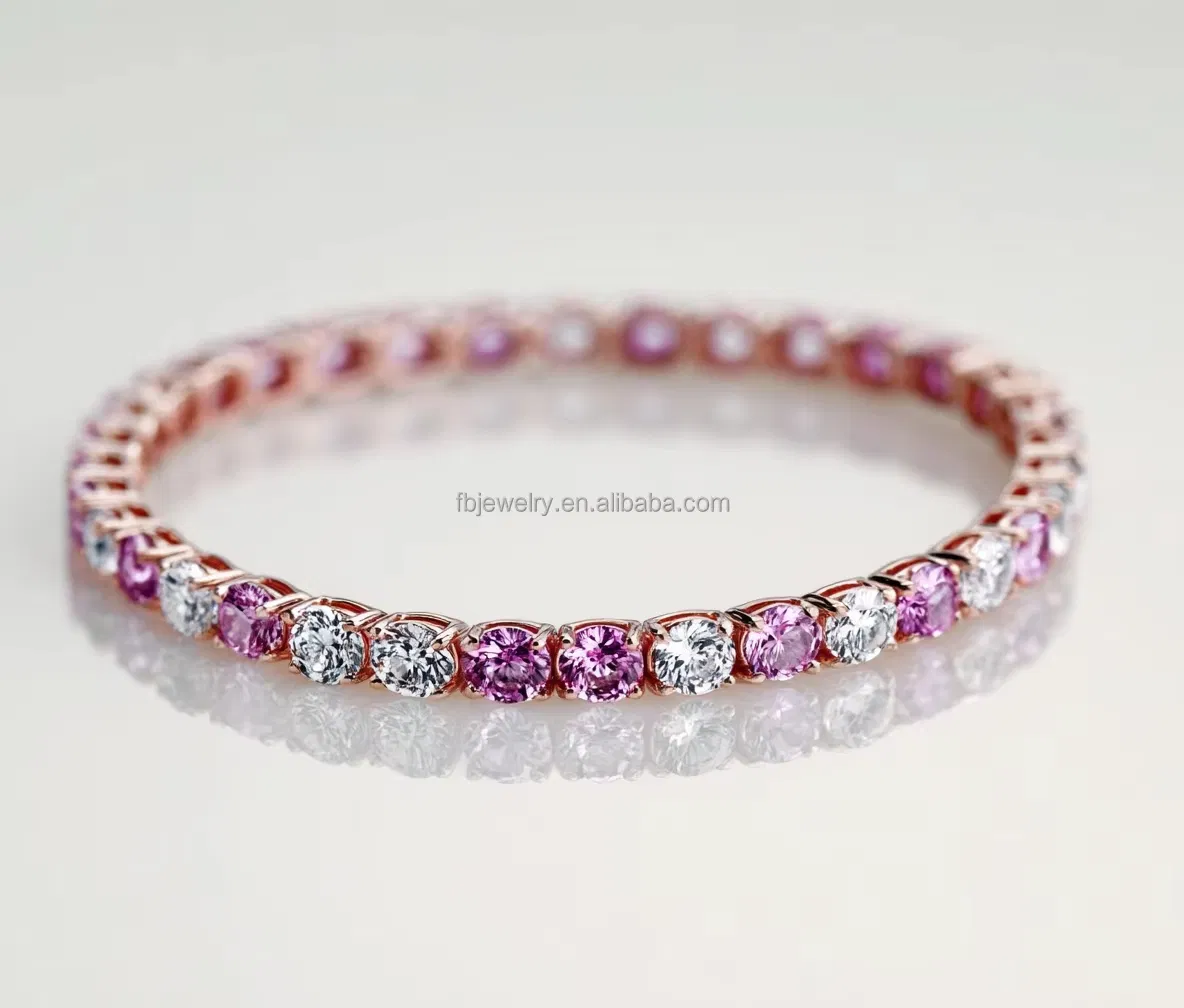 Wholesale Quality 925 Silver Tennis Chain Bracelet Full Casting Acrtificial Fashion Bracelets