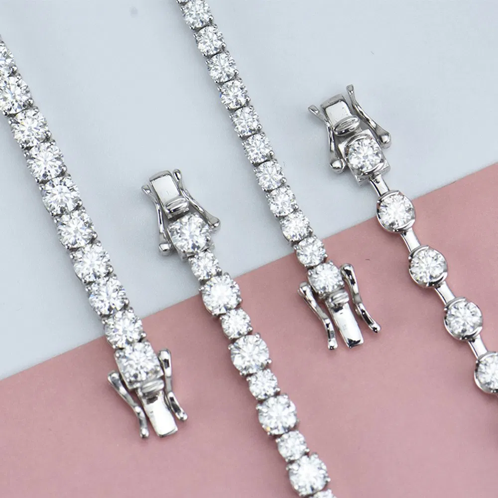 Sterling Silver 8inch Length 3mm Moisanite Classic Tennis Bracelet for Woman