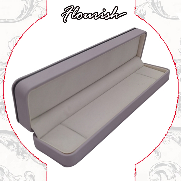 Elegant Purple Color Special Texture Art Paper Rigid Cardboard Necklace Packaging Box with Strong Spring