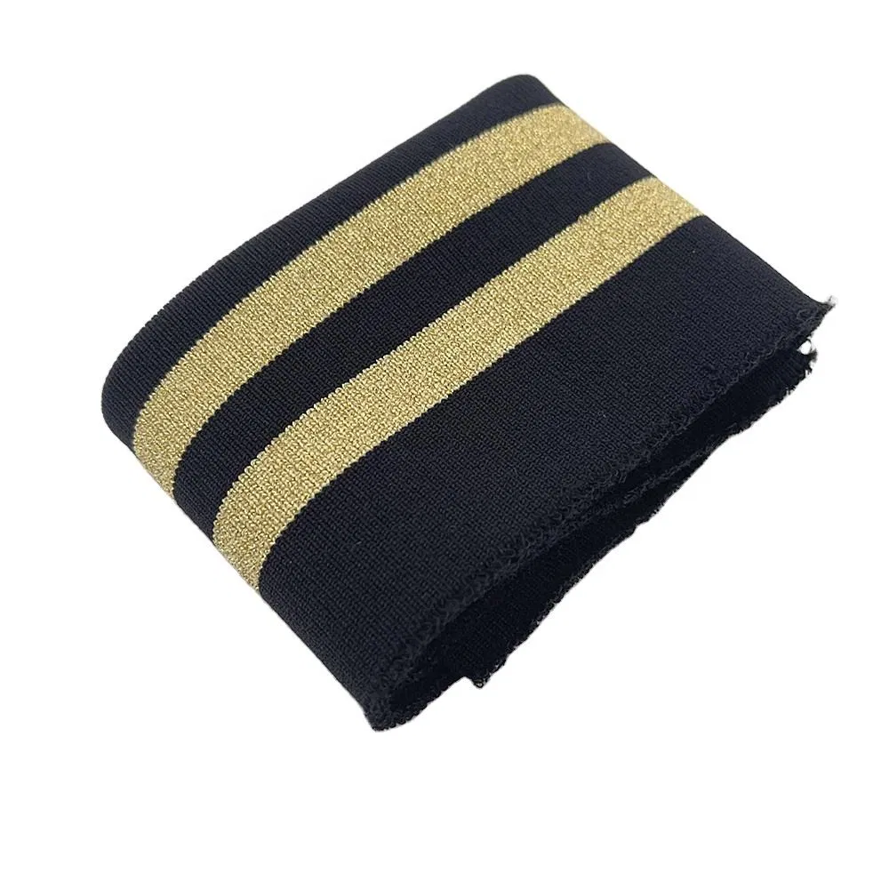 Polyester and Gold Line Knit Cuff Hem Rib Clothing Accessories