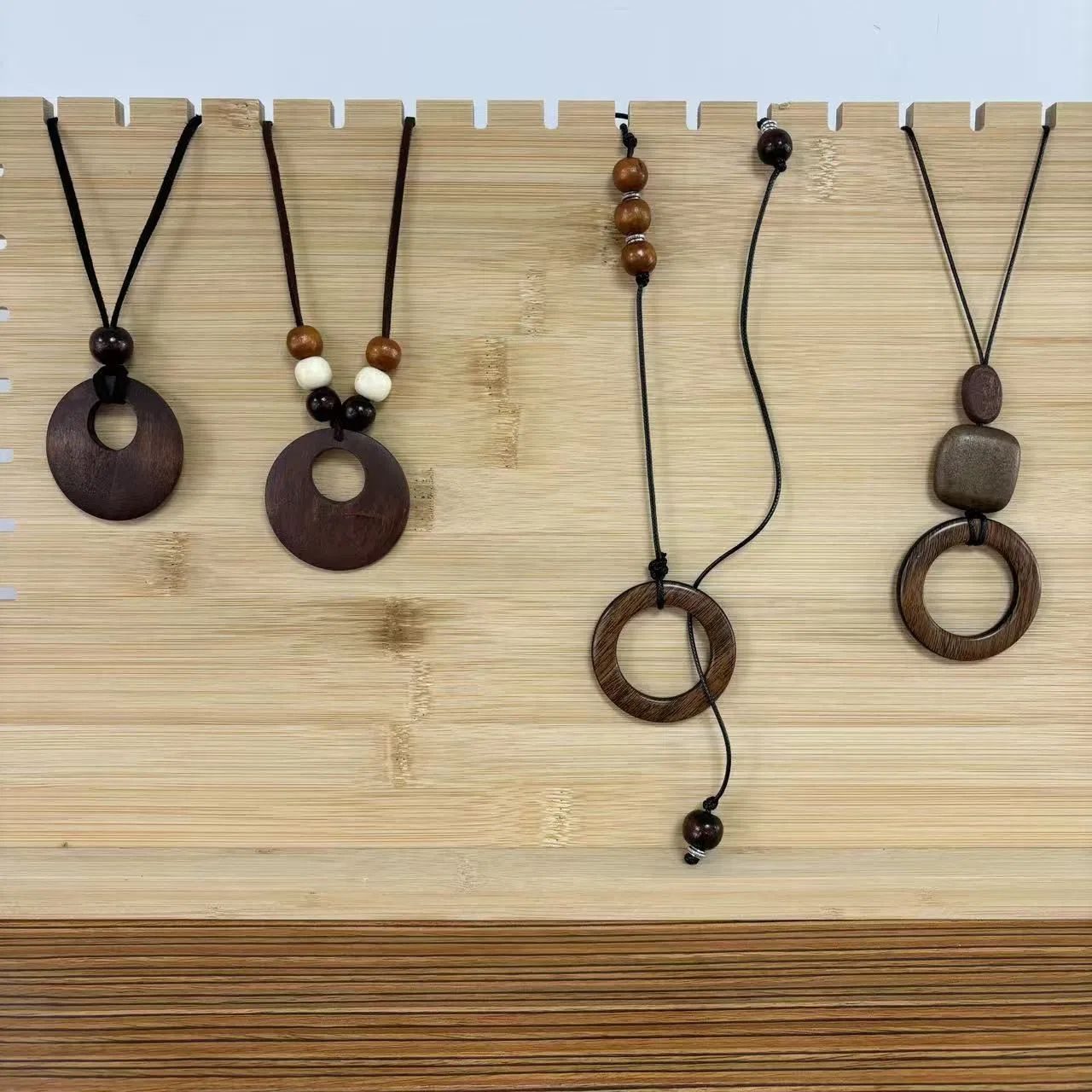 Wooden Chain Women's Retro Art Long Sweater Necklace