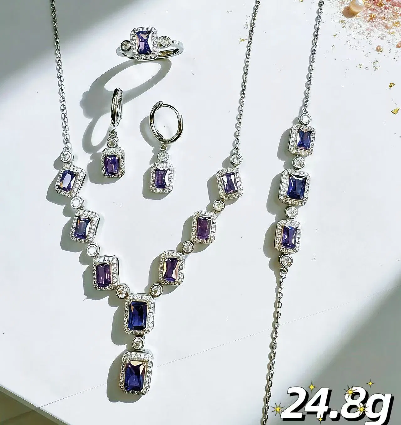 Advanced Zircon Pendant Necklace Earring Set for Bridal Wedding Luxury Jewelry Set