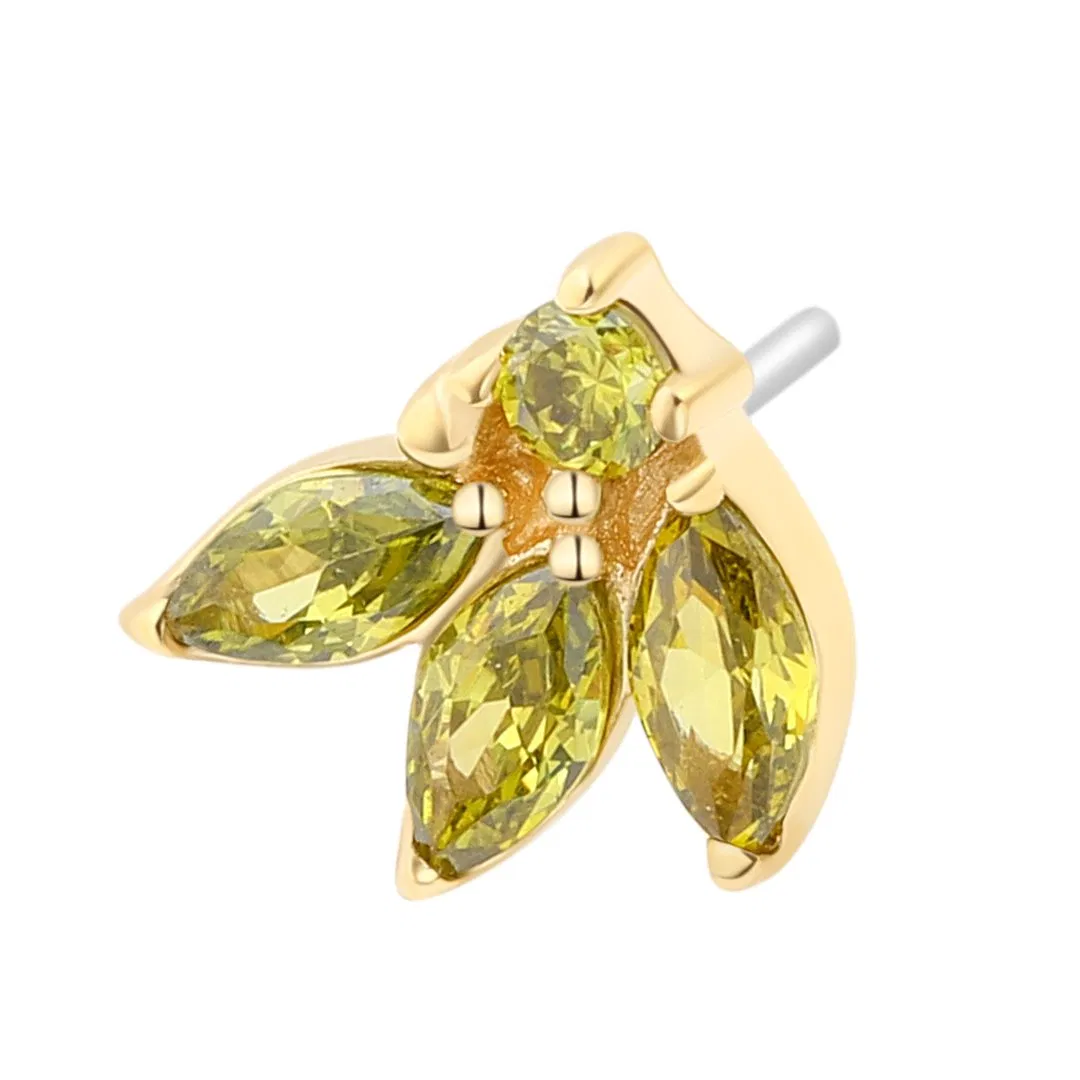 Eternal Metal 14K Solid Gold Threadless Top Steel Pin Piercing Jewelry