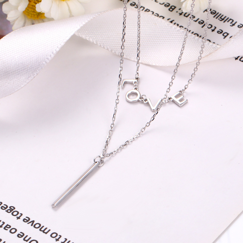 925 Sterling Silver Love Letter Layered Necklace