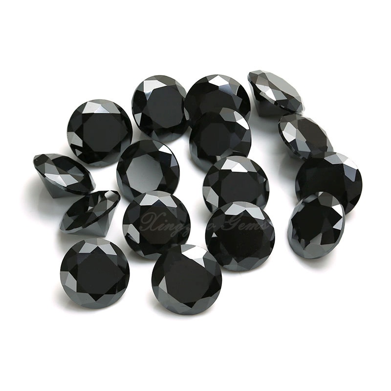 Round Black Moissanite for Jewelry Setting
