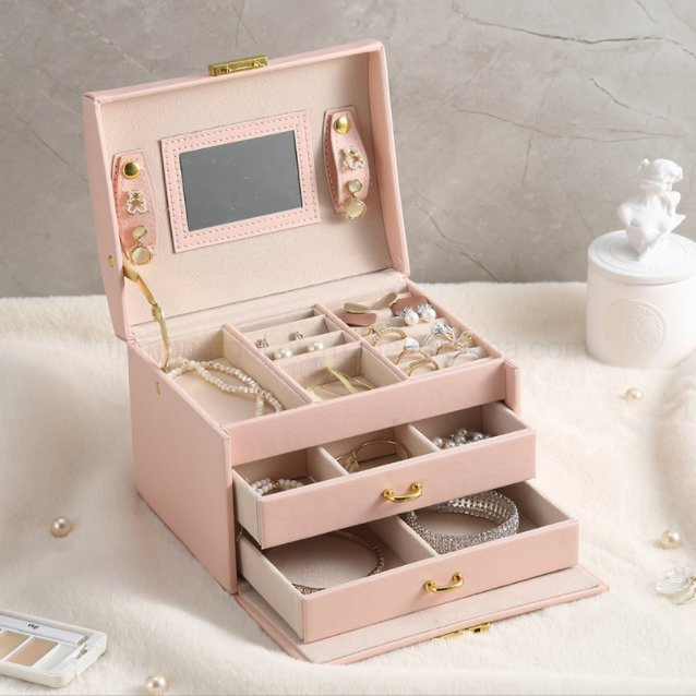 Luxury Flip Earrings Earrings Ring Storage Jewelry Box Multifunctional Makeup Collection Box