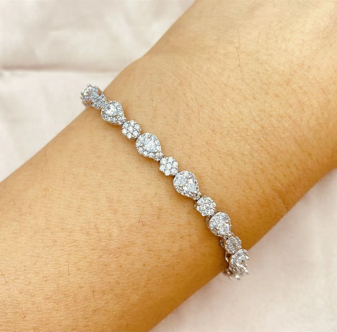 Cubic Stone AAA Grade 925 Silver Tennis Bracelet