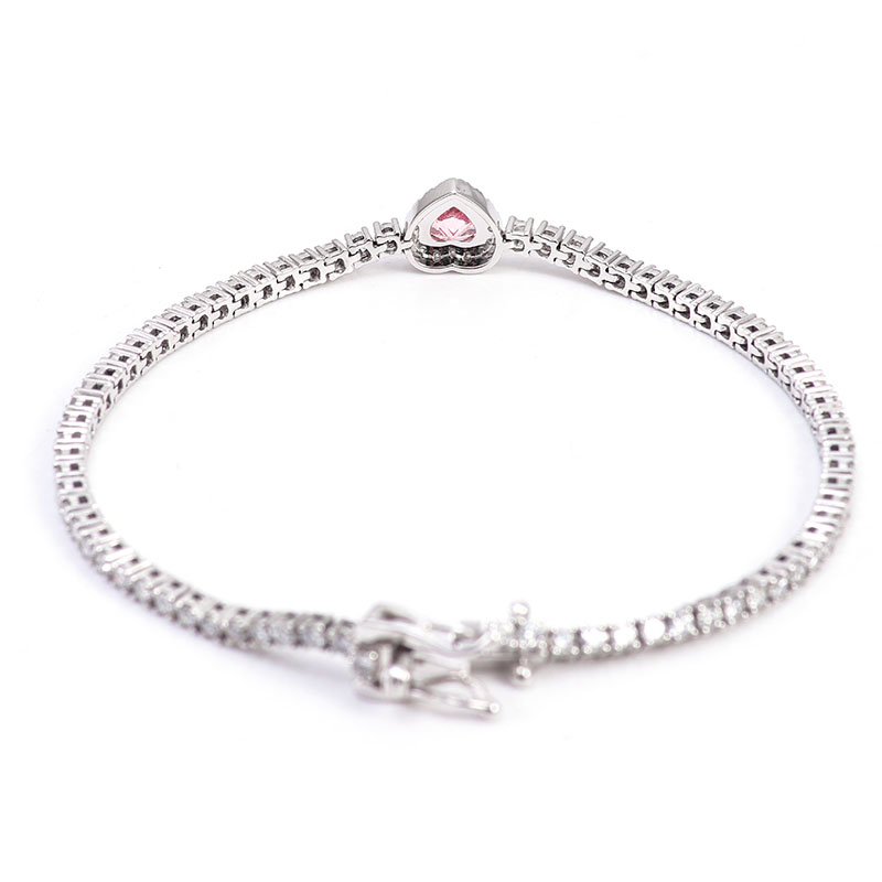 Custom 14K 10K Silver Lab Diamond Tennis Bracelets Round Brilliant Cut Hpht