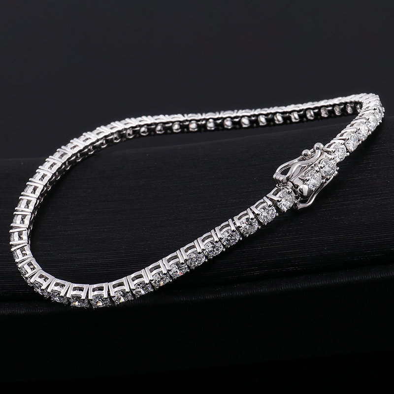 Customized Men Women Tennis Bracelet with 18K Gold 4mm Lab Grown Diamond