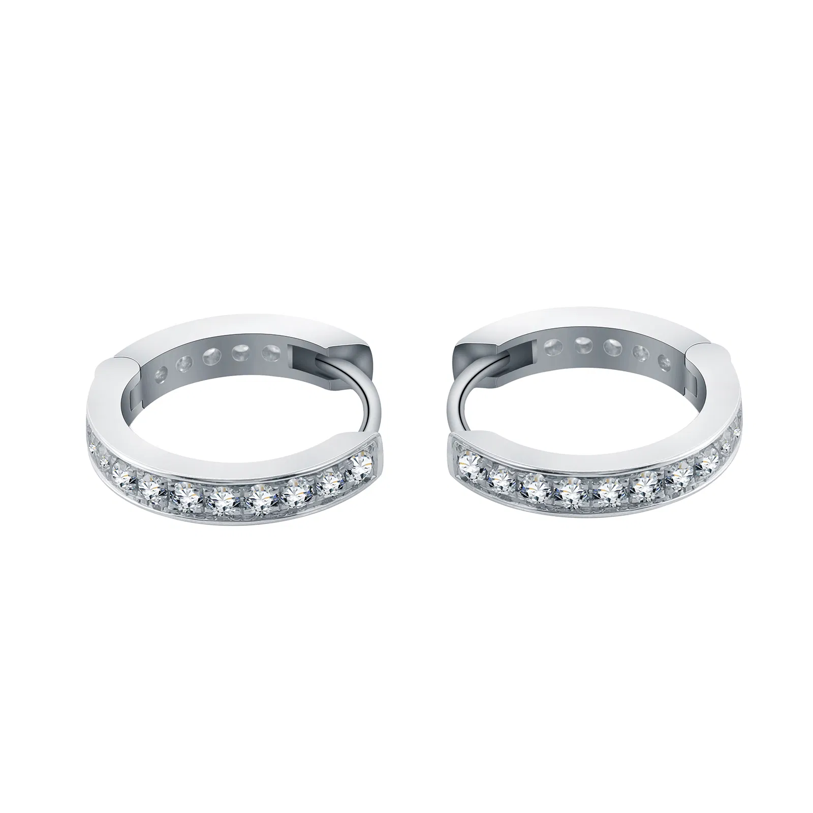 Latest Design14K Solid Gold Lab Grown Diamond Round Shape 0.4CT Huggie Hoop Cuff Earrings for Women