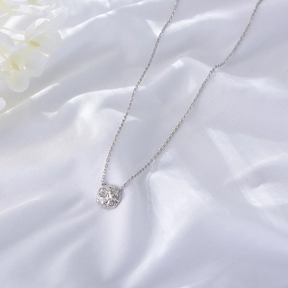 New Fashion Simple Design Cubic Zirconia Star Shambhala Ball Charm Jewelry Brass Chain Chokers Necklaces for Women Ladies