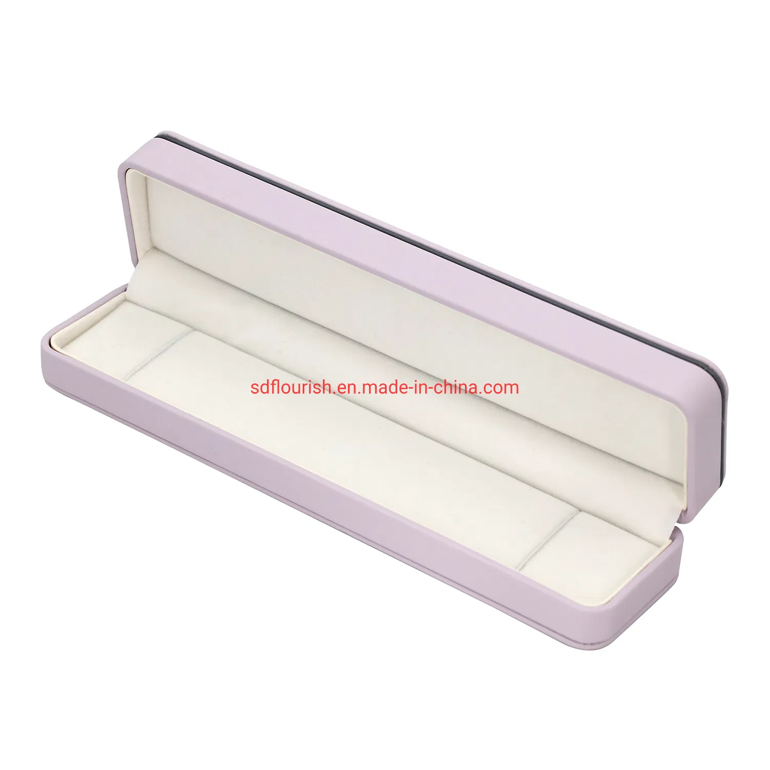 Elegant Purple Color Special Texture Art Paper Rigid Cardboard Necklace Packaging Box with Strong Spring