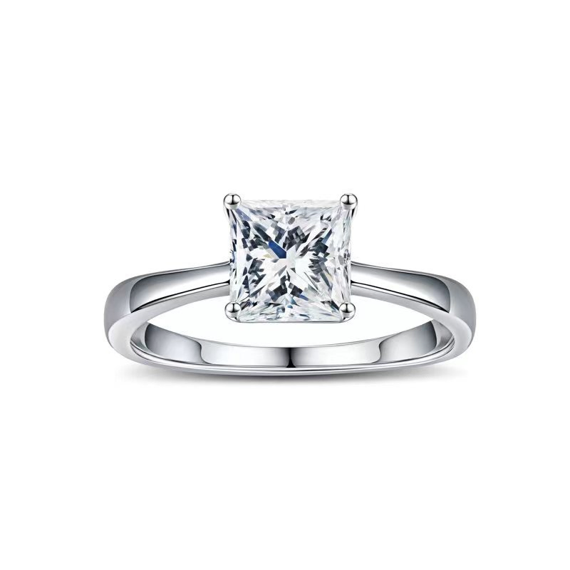 Lab Grown Diamond Engagement Ring Princess Cut White Vvs2 E
