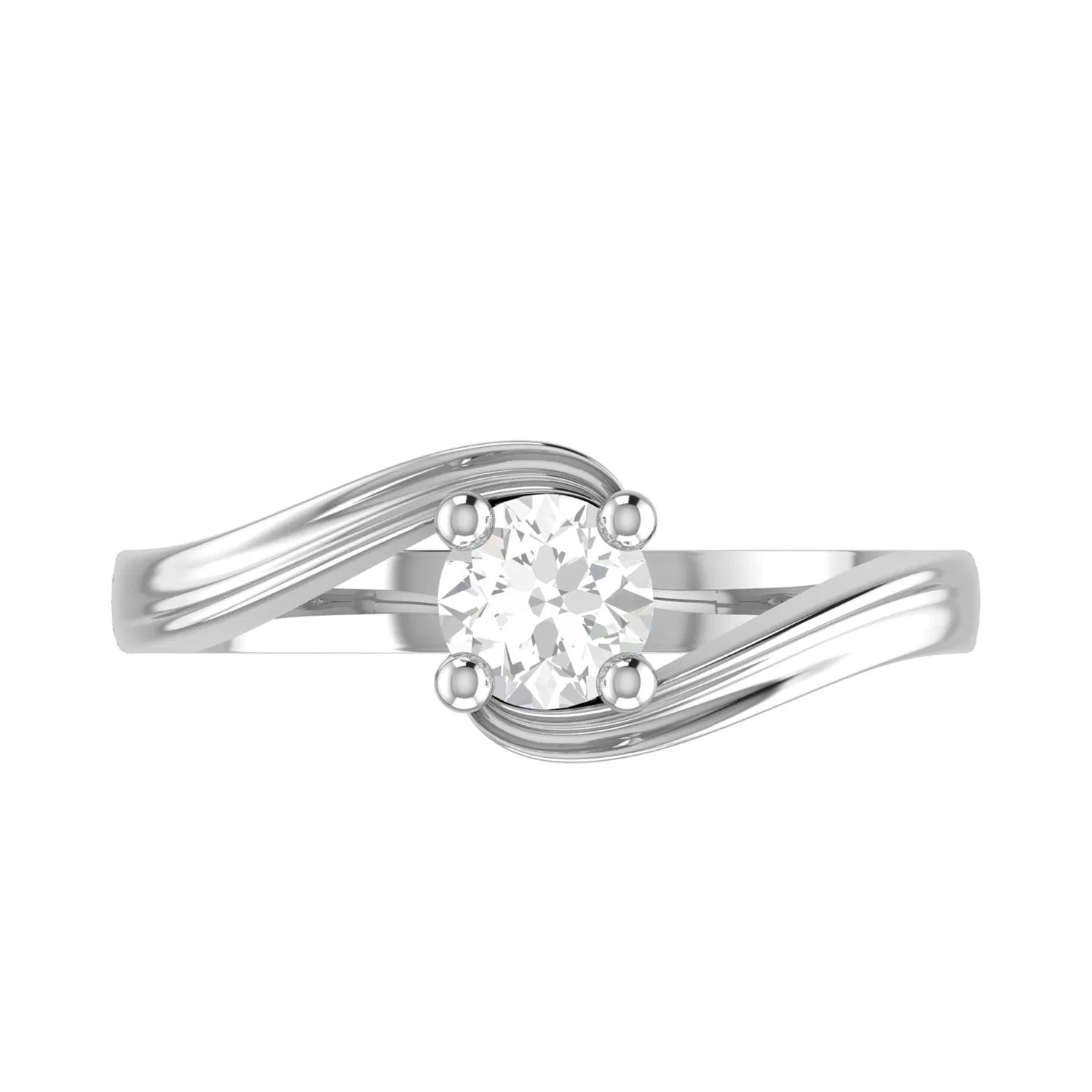 Interwoven Design Wholesale Diamond Rings 14K White Gold Synthetic Diamond Engagement Diamond Ring
