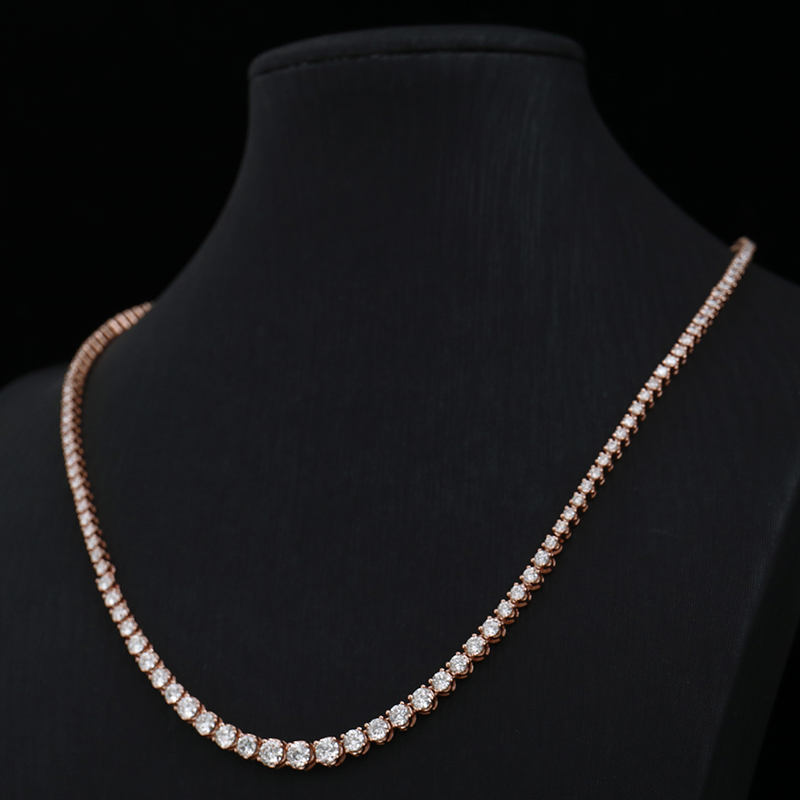 Luxury Shining Fine Custom Solid Gold Jewelry Vvs Diamond Tennis Chain Choker Real Gold Necklaces for Hip Hop Men