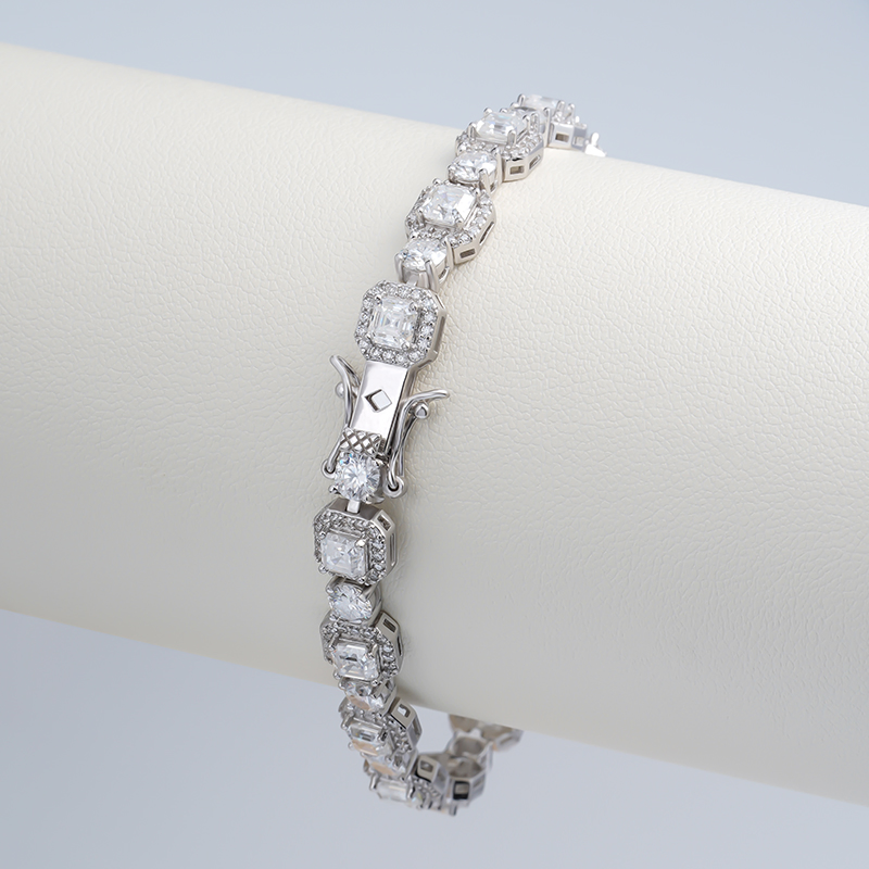 Elegant Oval Tennis Link Chain 18K Real Gold Plated Women Bracelet