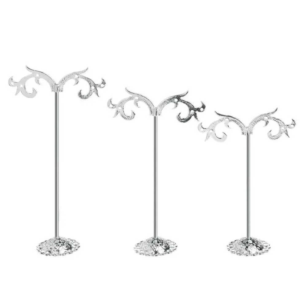 Unique Design Art Necklaces/Earring/Rings Show Holder with Round Base&Hooks Made of Metal for Store Luxurious Jewelry Display/Storage Such as Earring/Keychain