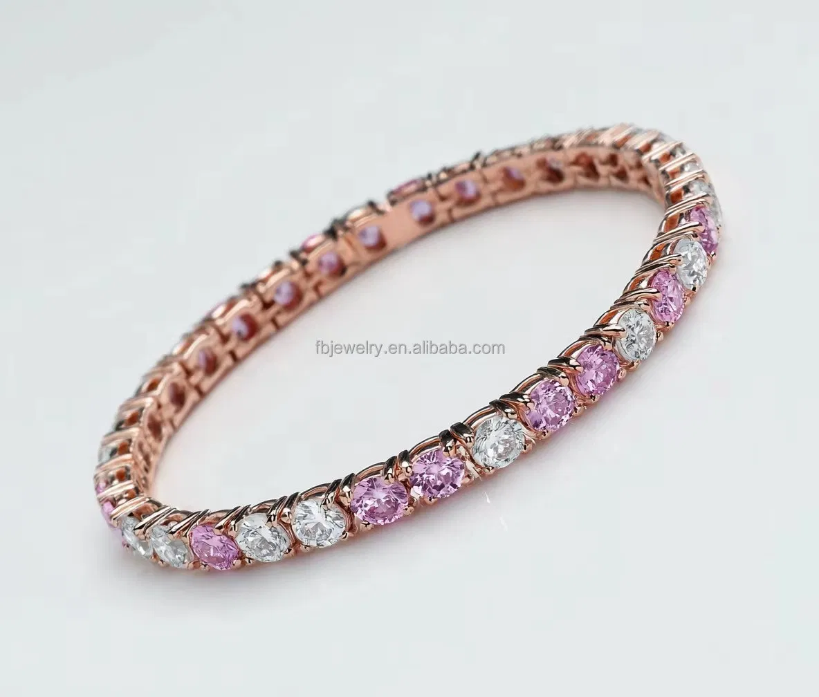 Wholesale Quality 925 Silver Tennis Chain Bracelet Full Casting Acrtificial Fashion Bracelets