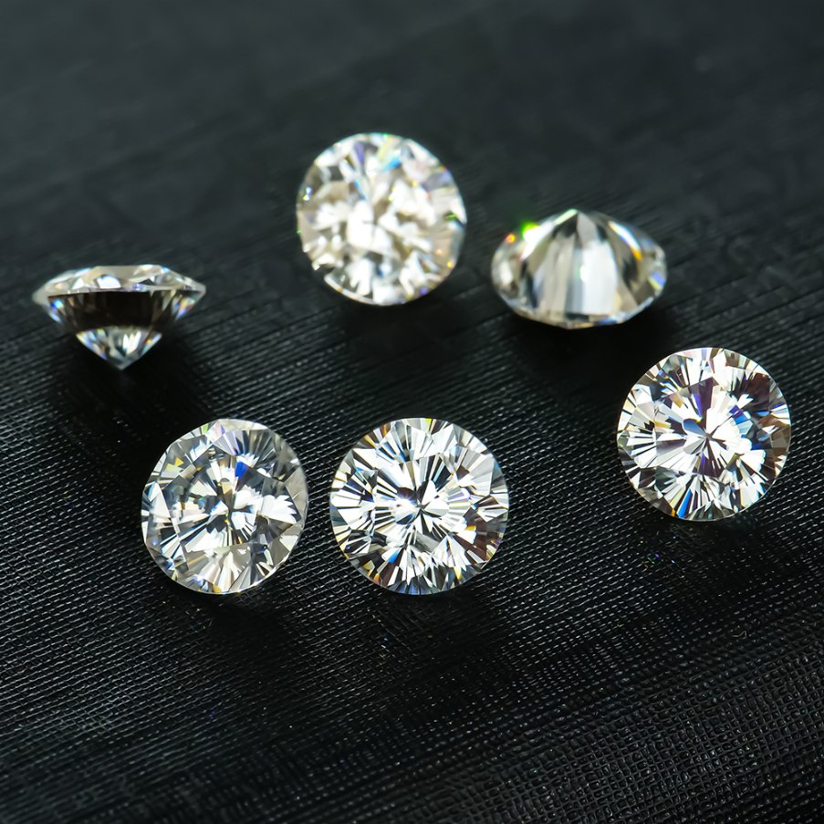 Wholesale Moissanite Cherry Blossom Cut Round Shape Jewelry Silicon Colored Gemstone Jewelry