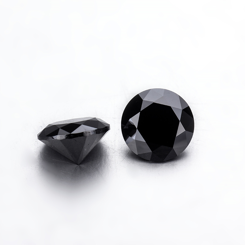 Round Black Moissanite for Jewelry Setting