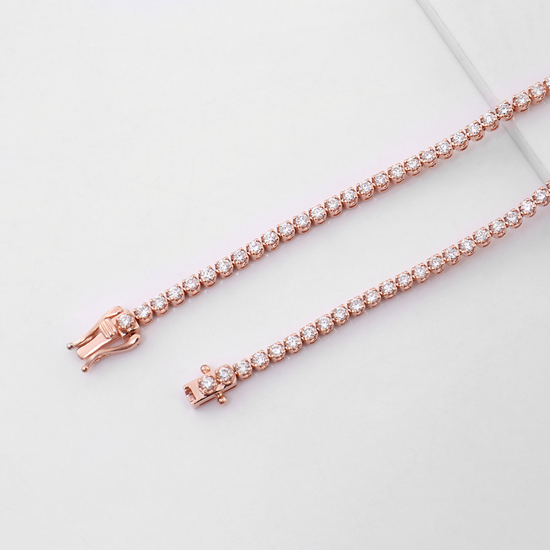 Luxury Shining Fine Custom Solid Gold Jewelry Vvs Diamond Tennis Chain Choker Real Gold Necklaces for Hip Hop Men