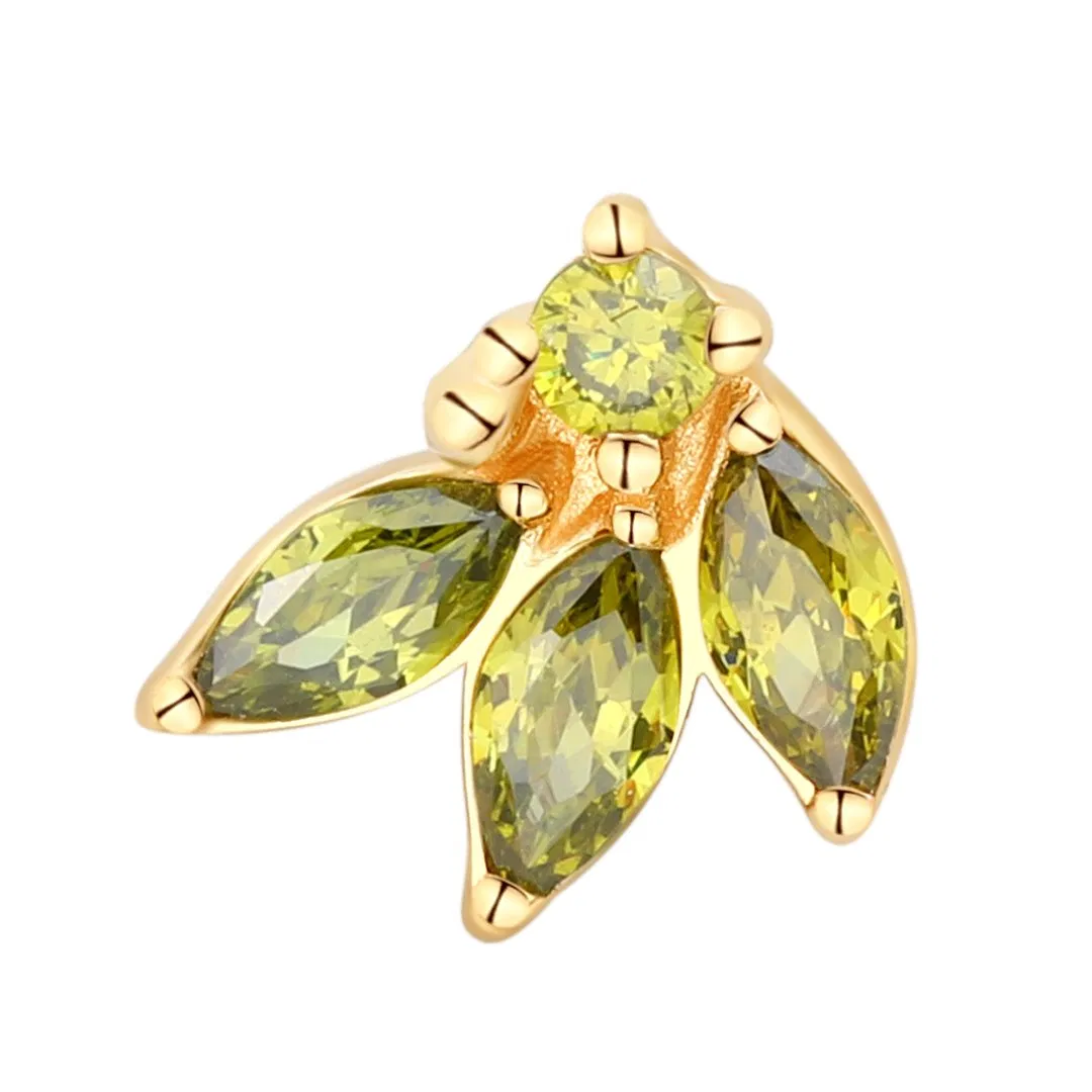 Eternal Metal 14K Solid Gold Threadless Top Steel Pin Piercing Jewelry