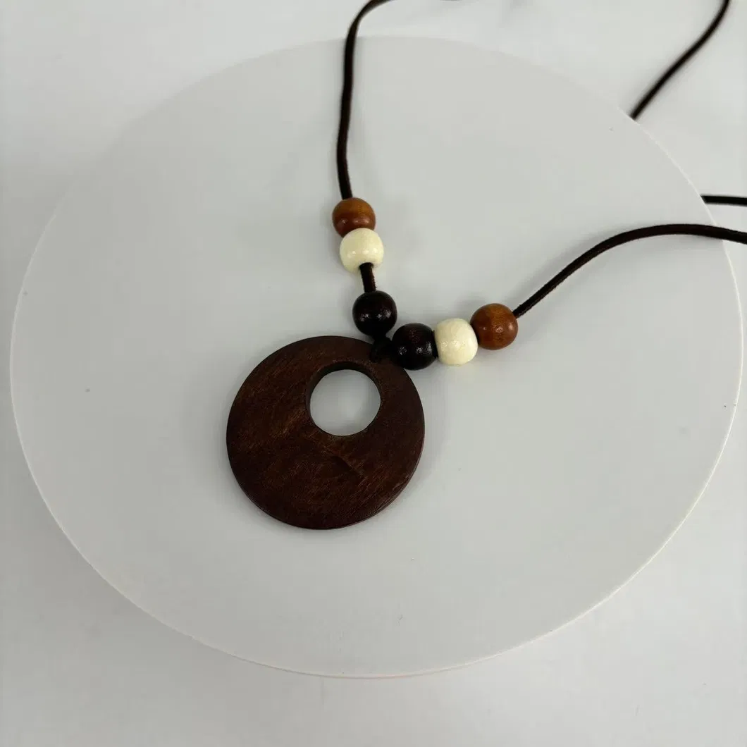 Wooden Chain Women's Retro Art Long Sweater Necklace