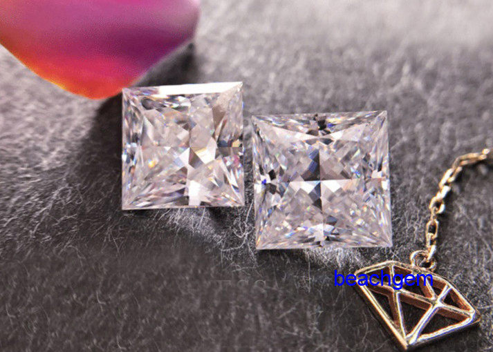 Princess Cut Loose Moissanite Gemstone for Jewelry Setting
