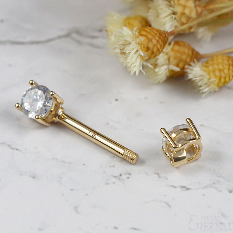 Eternal Metal 14K Solid Gold Fine Nipple Piercing Jewelry