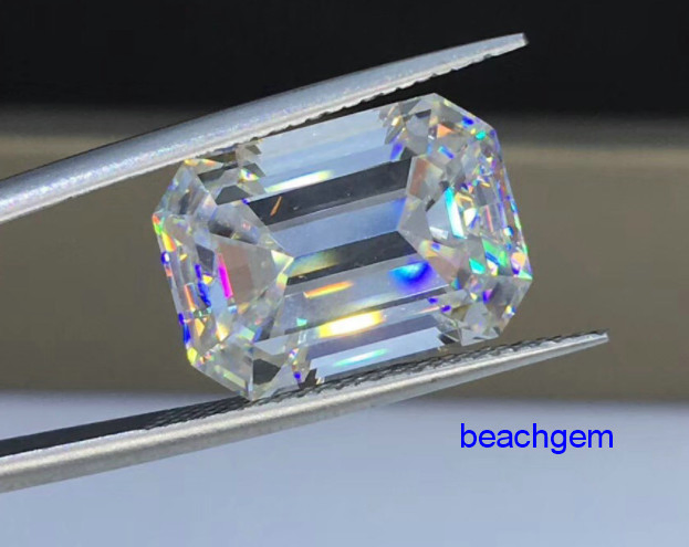 White Octagon Shape Loose Moissanite for Jewelry Ring