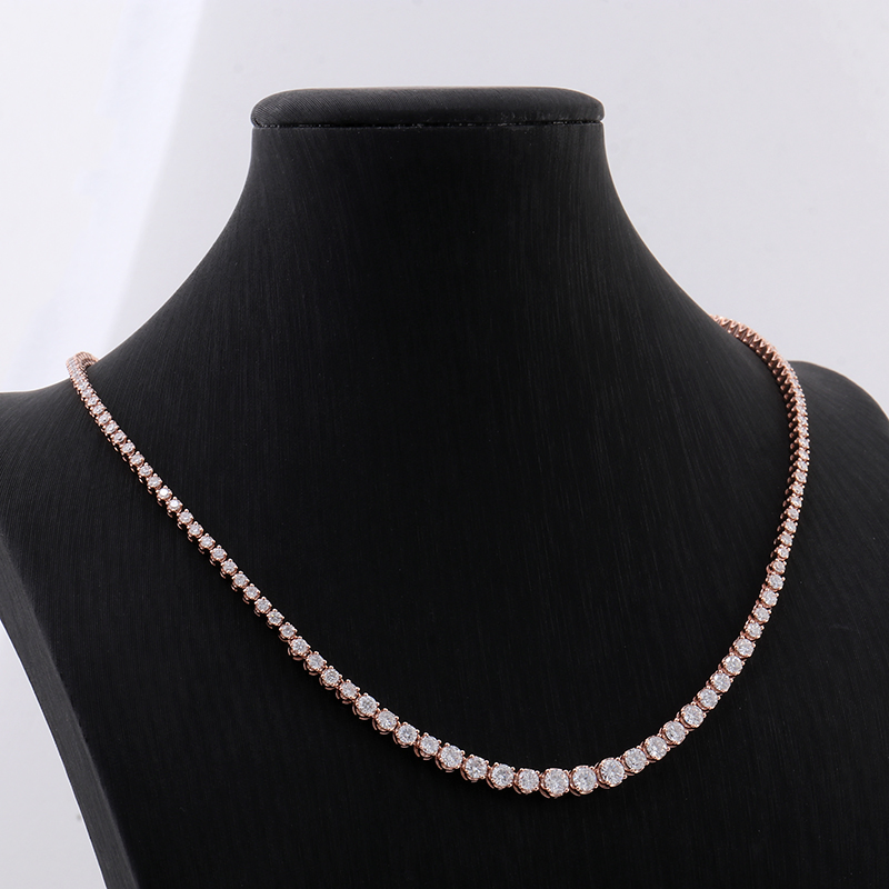 Luxury Shining Fine Custom Solid Gold Jewelry Vvs Diamond Tennis Chain Choker Real Gold Necklaces for Hip Hop Men