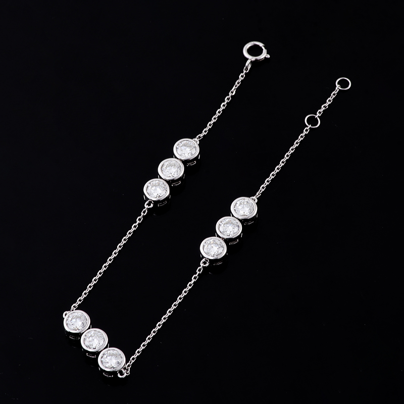 Hot Sale Classic Design Au750 18K Gold Loose Moissanite Diamond Bracelet Solid Gold Charms Bracelet Fine Jewelry