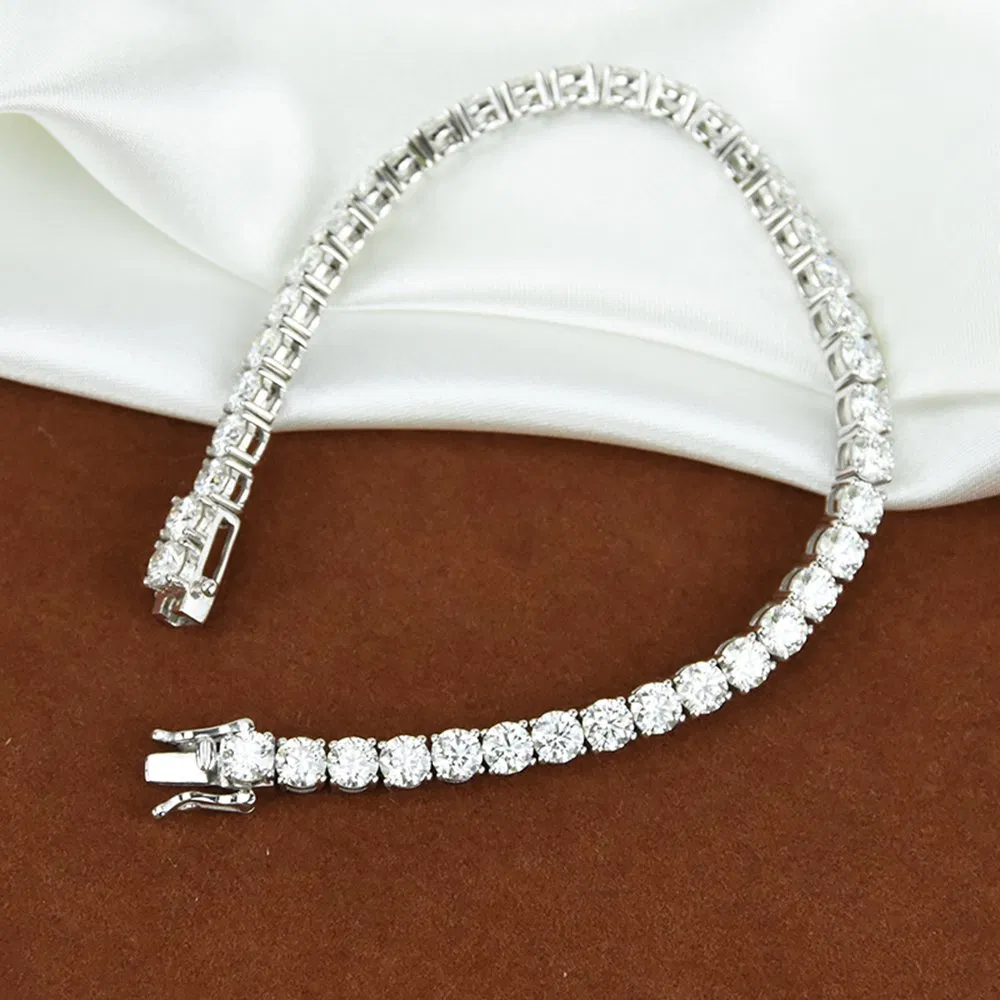 Sterling Silver 8inch Length 3mm Moisanite Classic Tennis Bracelet for Woman