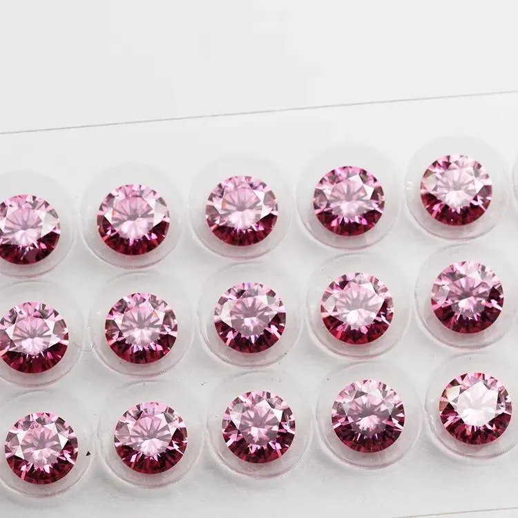 Pink Loose Moissanite Gemstone Display