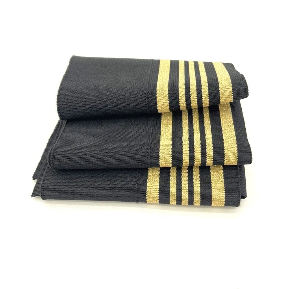 Polyester and Gold Line Knit Cuff Hem Rib Clothing Accessories