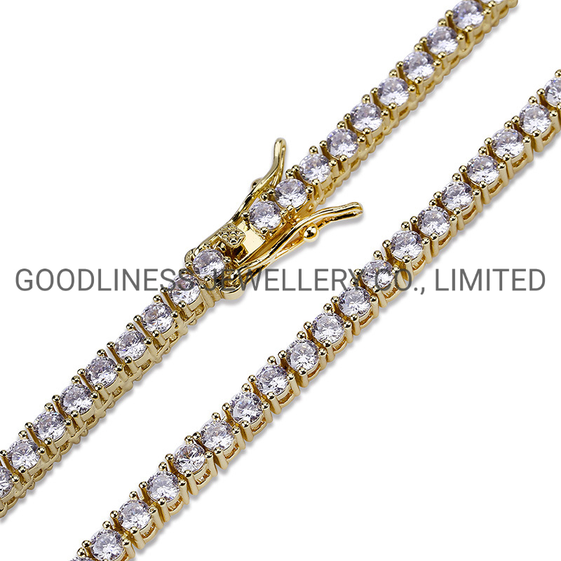 Iced out Fashion Men Rapper Hip Hop Jewelry 3mm 7inch Round Cut Single Row Diamond Tennis Bracelets