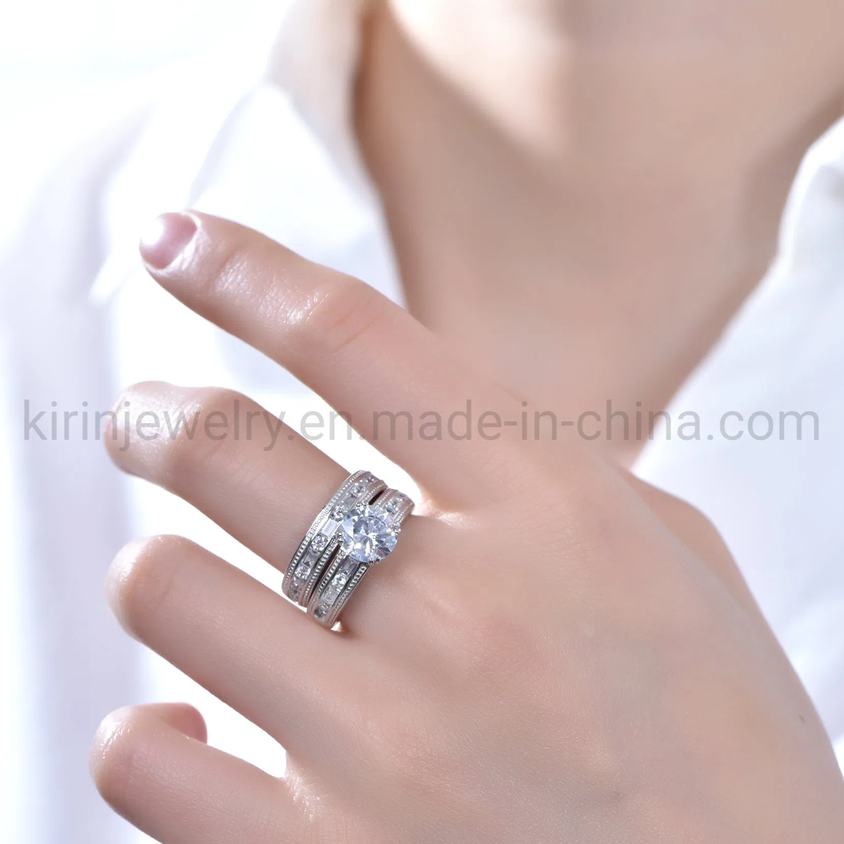 Anillo De Bodas Engagement Diamond Ring White Gold Band Gold Wedding Rings Diamond Band Couple Ring for Women 14K White Gold Wedding Band