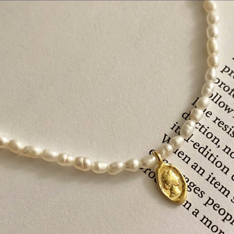 925 Sterling Silver Art Alien Bead Empress Pendant Necklace