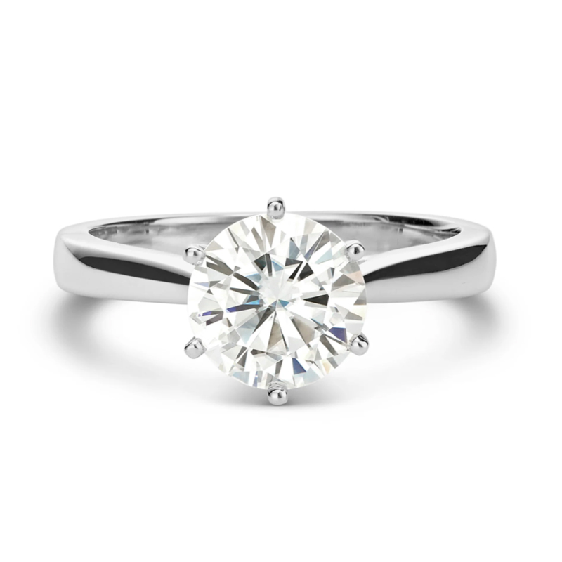 Custom Fashion Diamond Jewelry 18K White Gold Lab Diamond Engagement Ring