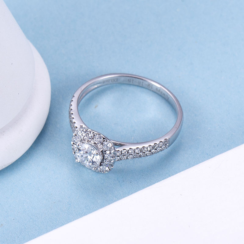 Messi Jewelry 14K Gold Wedding Engagement Lab Diamond Ring for Women