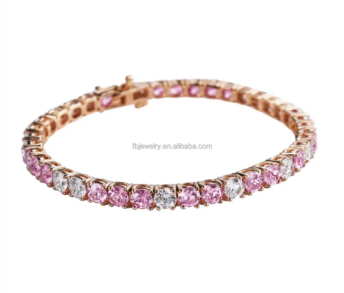 Wholesale Quality 925 Silver Tennis Chain Bracelet Full Casting Acrtificial Fashion Bracelets