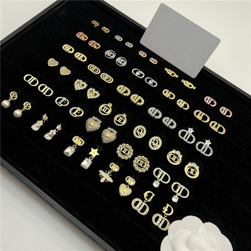 Luxury Designer Earrings Famous Brand D Star Pearl Stud Earring Gold Plated Fashion Jewelry Diamond Women Accessories