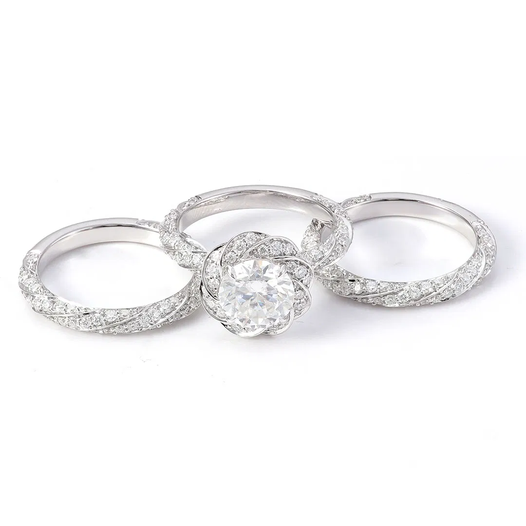 18K Solid Gold D Vvs Green Moissanite for Woman Fine Jewelry Rings