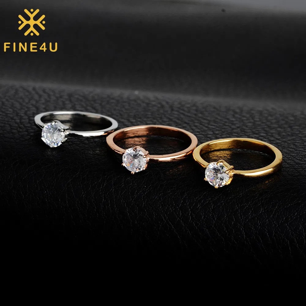 Hot Sale Halo Design Gold Plated Zircon Round Brilliant Cut Diamond Six-Claw Setting Engagement Ring for Wedding