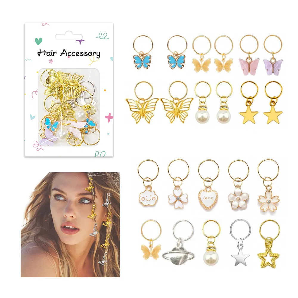 Metal Gold Charms Hair Braid Ring Dreadlock Accessories Jewelry Beads Hair Cuffs