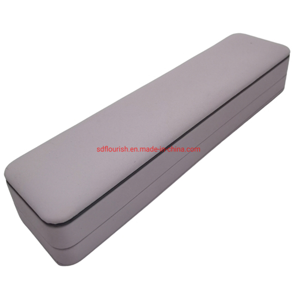 Elegant Purple Color Special Texture Art Paper Rigid Cardboard Necklace Packaging Box with Strong Spring